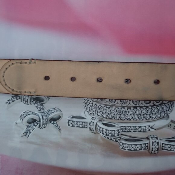 Talbots Red Leather Belt Silver Buckle Fashion Women Casual Accessory Size S - Picture 4 of 6